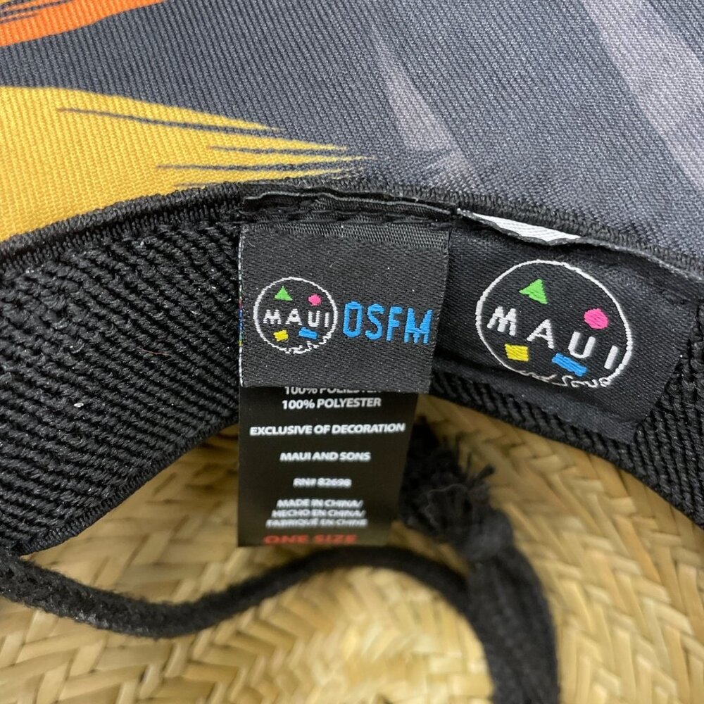 NWOT Maui Men's Straw Sun Bucket Hat Hawaiian Tropical i172 - Picture 3 of 9